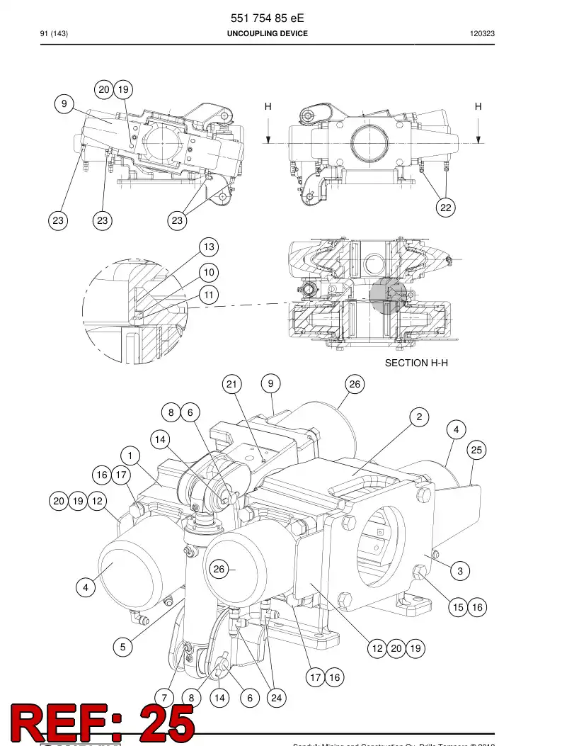 55211671 552 116 71 Plate, Cover - Sandvik Technical Drawing