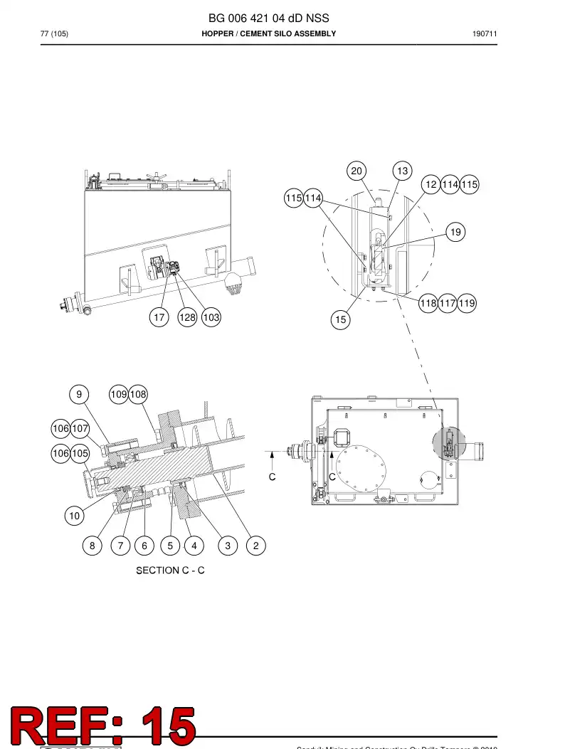 55211678a 552 116 78a Bracket - Sandvik Technical Drawing