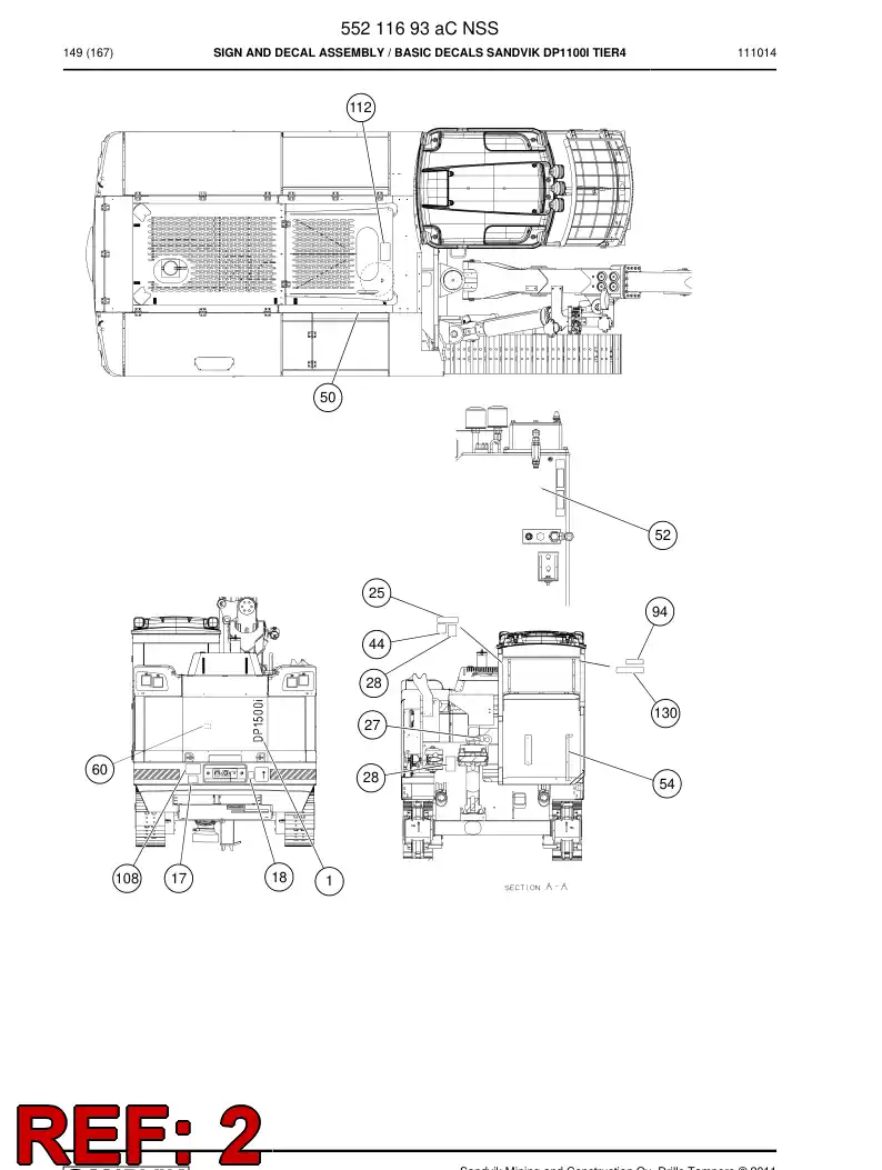 55211707 552 117 07 Sign set - Sandvik Technical Drawing