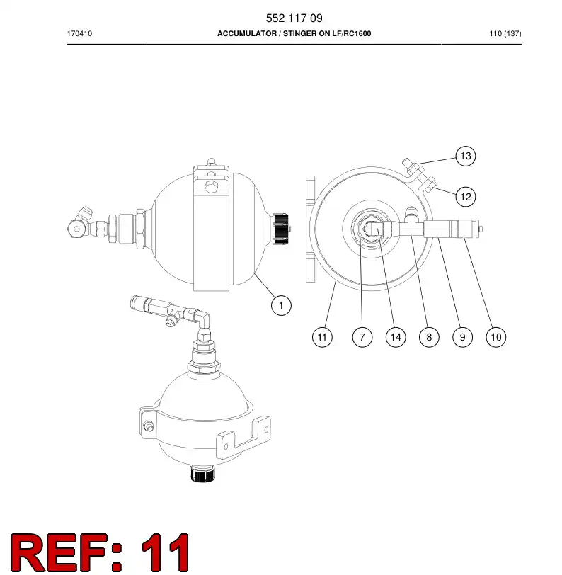 55211712 552 117 12 Bracket - Sandvik Technical Drawing