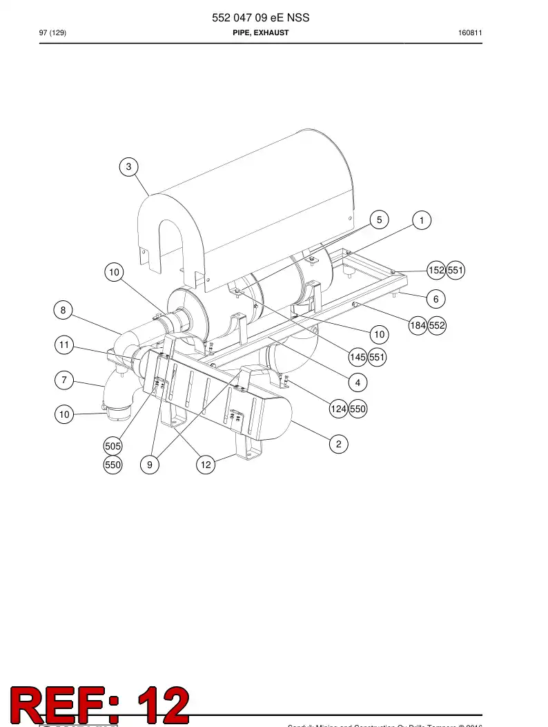 55211955 552 119 55 Bracket - Sandvik Technical Drawing