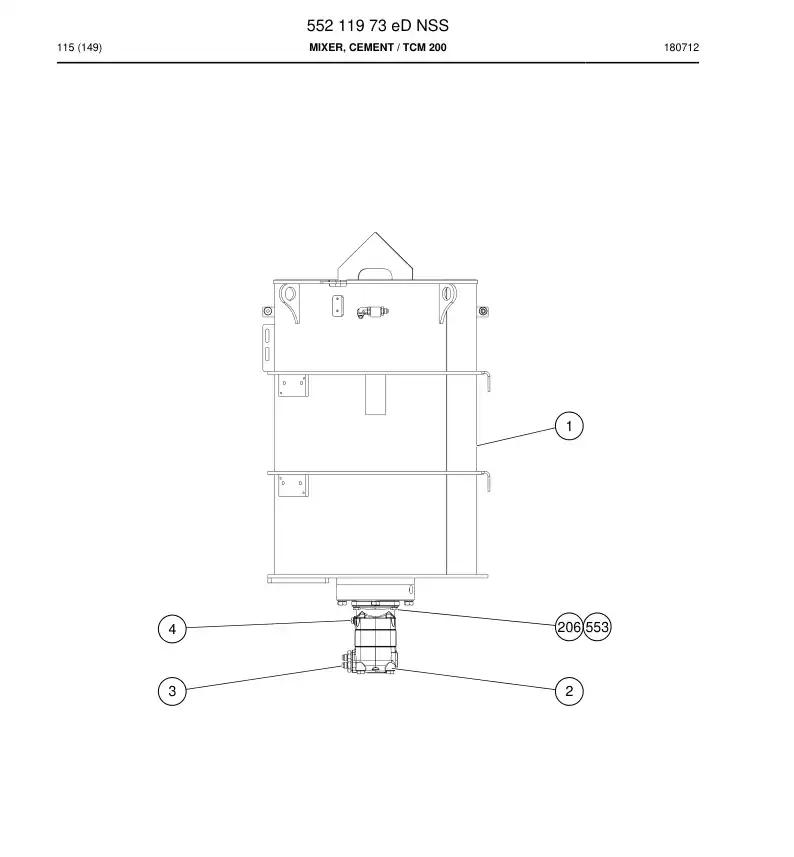 55211973e 552 119 73e MISTURADOR, CIMENTO - Sandvik Technical Drawing