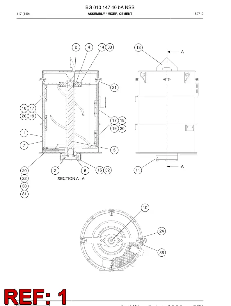 55211974 552 119 74 RESERVATRIO - Sandvik Technical Drawing