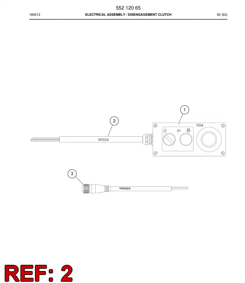 55212063 552 120 63 CABLE ASSEMBLY - Sandvik Technical Drawing
