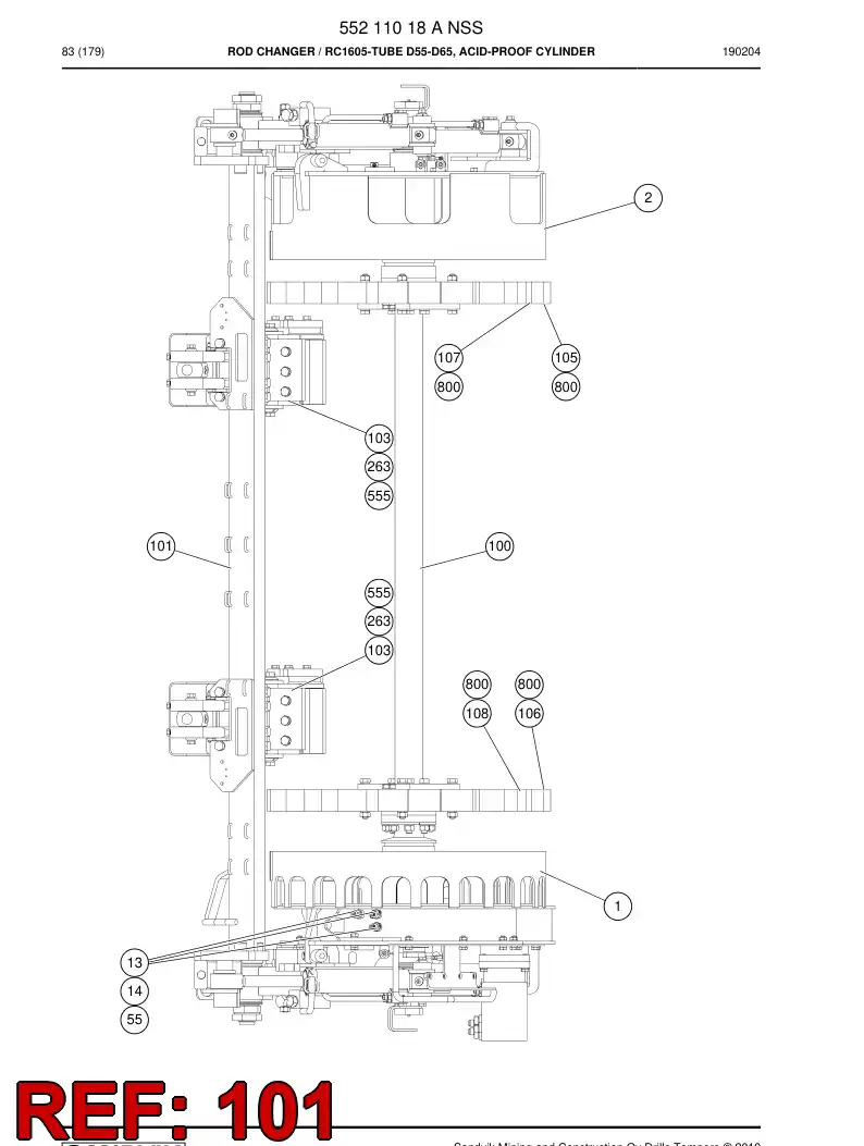 55212131 552 121 31 EJE, OSCILACIN - Sandvik Technical Drawing