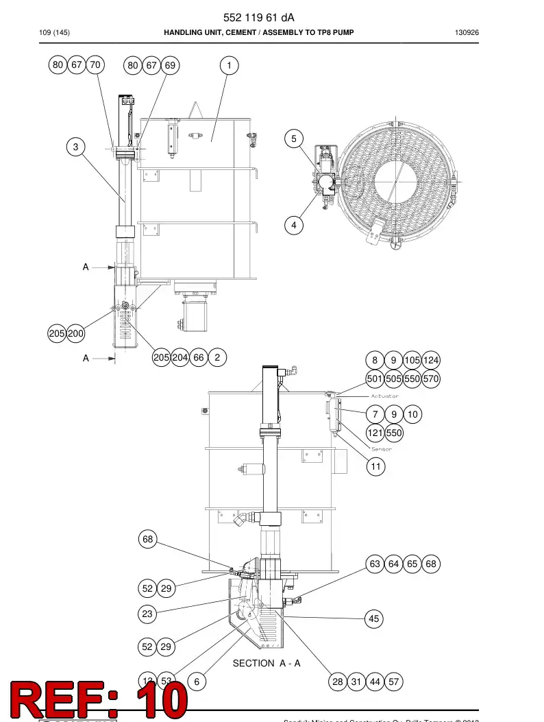55212154a 552 121 54a Plate - Sandvik Technical Drawing