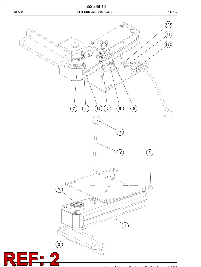 55212369a 552 123 69a Bracket - Sandvik Technical Drawing