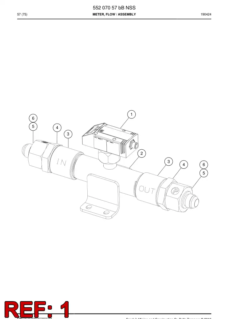 55212491 552 124 91 Meter, Flow - Sandvik Technical Drawing