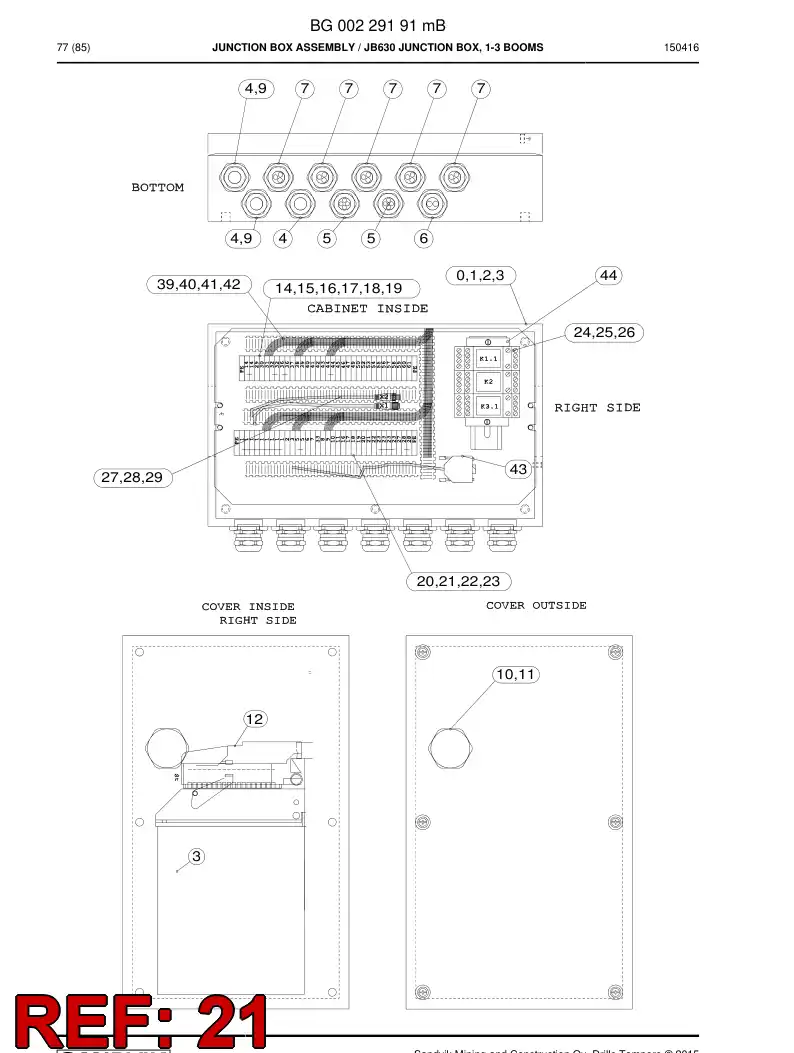 55212493 552 124 93 Rack, Cable - Sandvik Technical Drawing