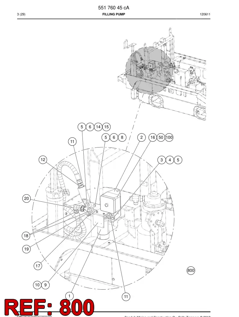 55212494 552 124 94 HOSE SET - Sandvik Technical Drawing
