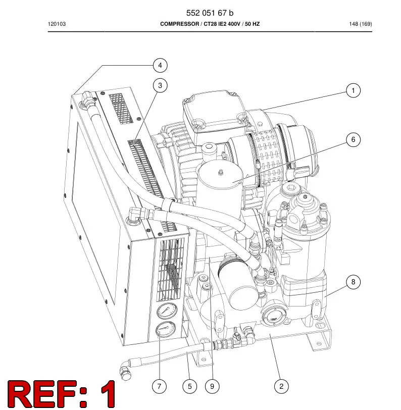 55212512 552 125 12 Electric motor - Sandvik Technical Drawing