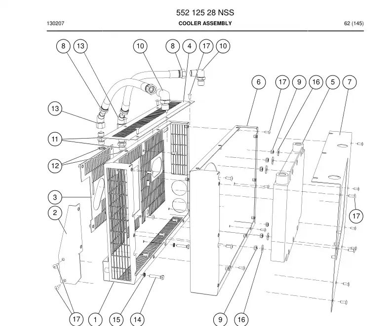 55212528 552 125 28 Cooler Assembly - Sandvik Technical Drawing
