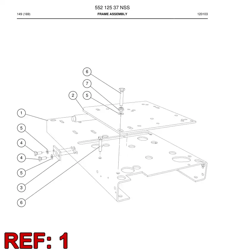 55212538 552 125 38 Frame - Sandvik Technical Drawing