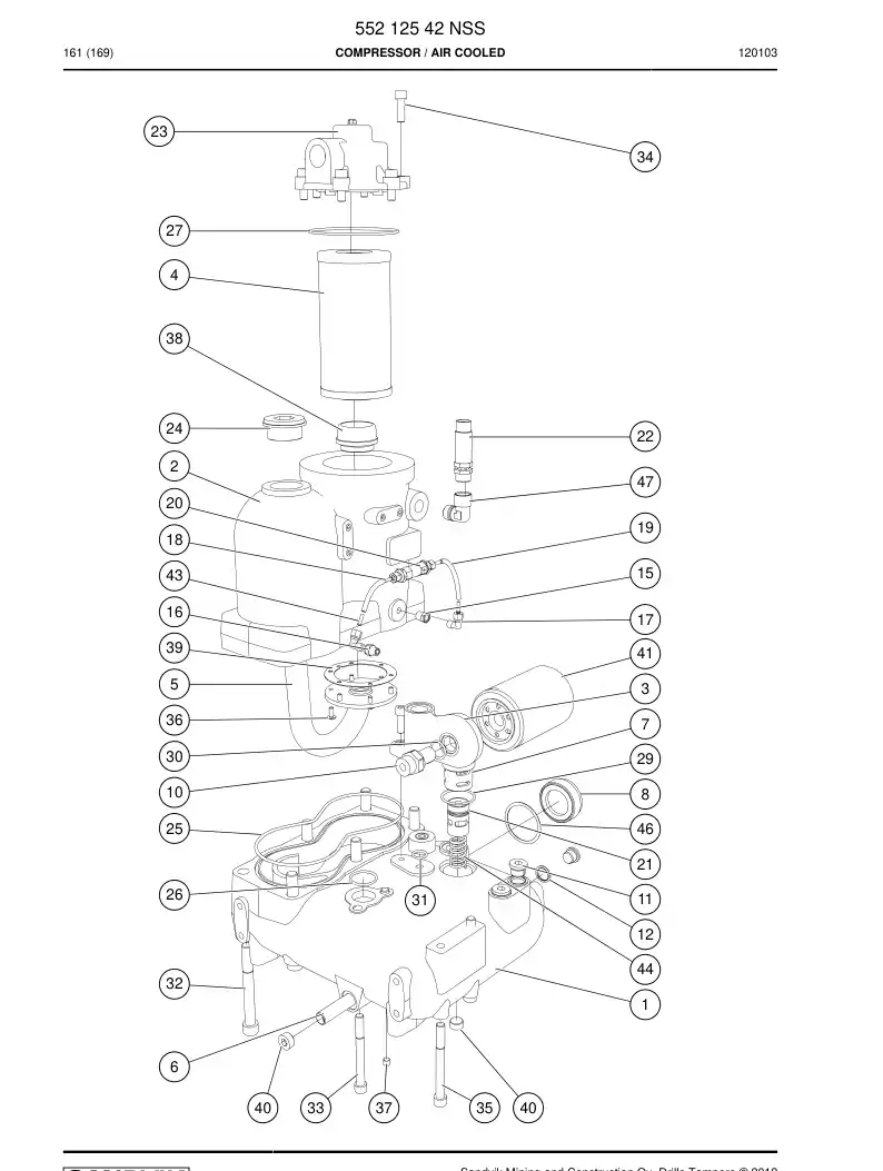 55212542 552 125 42 COMPRESSOR - Sandvik Technical Drawing
