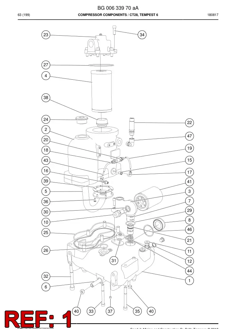 55212545 552 125 45 CHASSI - Sandvik Technical Drawing