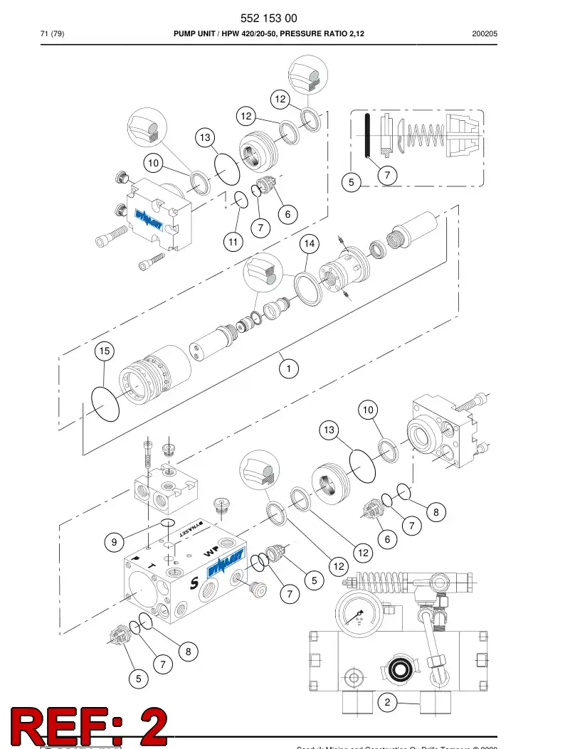 55212597 552 125 97 Damper, Vibration - Sandvik Technical Drawing