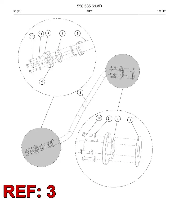 55212664 552 126 64 Pipe - Sandvik Technical Drawing