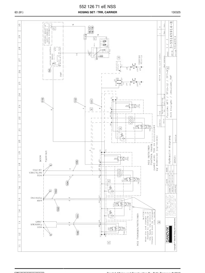 55212671e 552 126 71e Hosing Set - Sandvik Technical Drawing