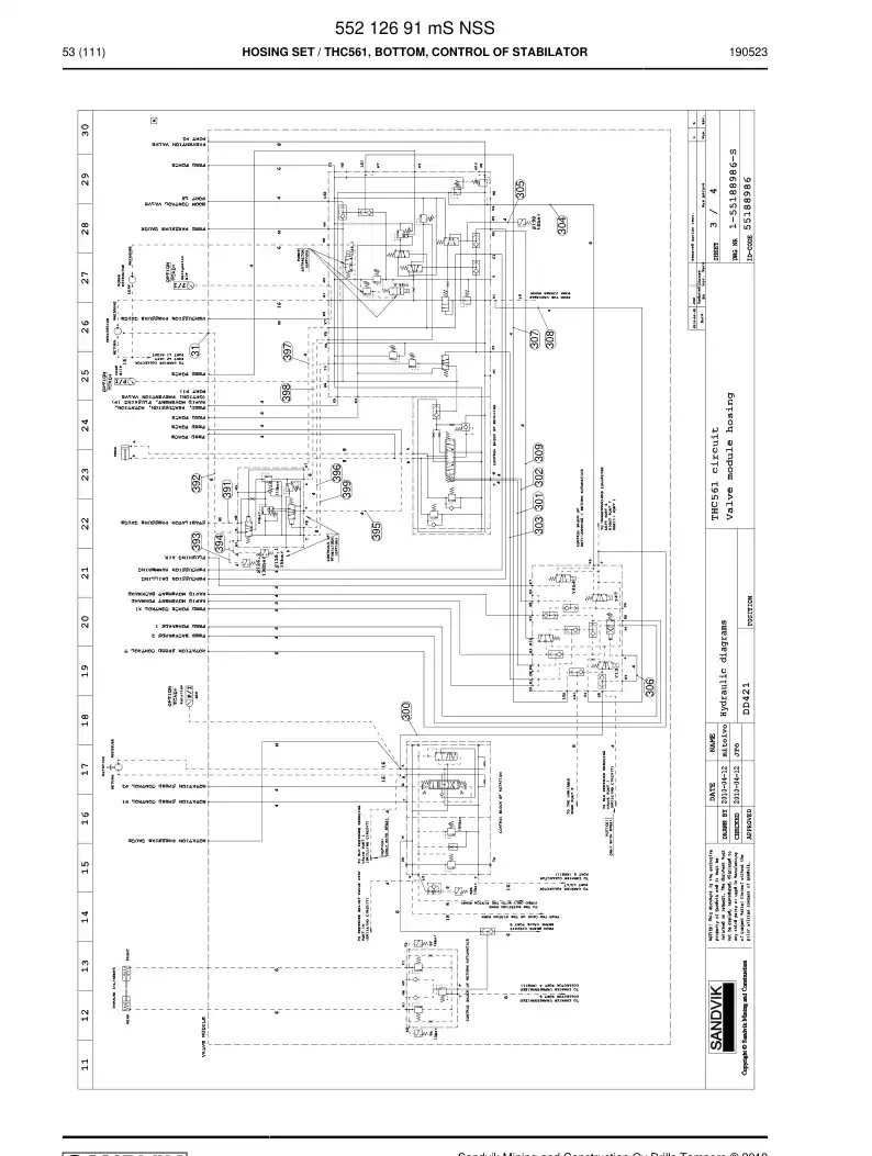 55212691m 552 126 91m Hosing Set - Sandvik Technical Drawing