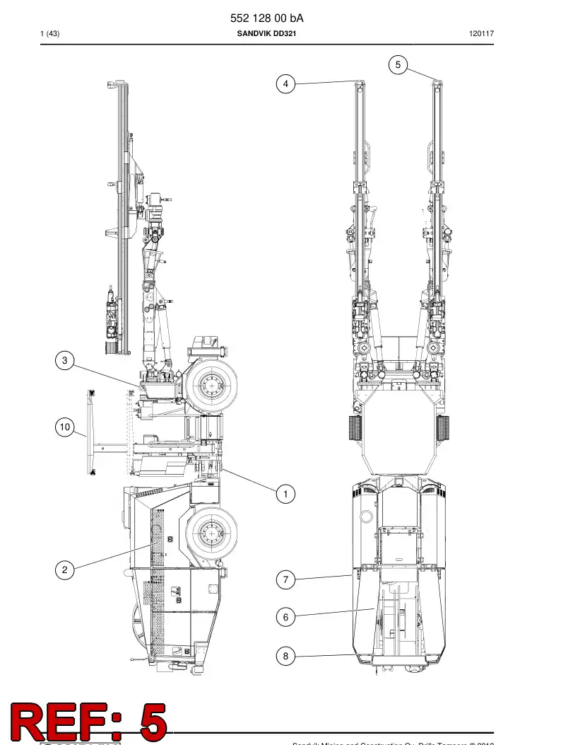 55212794c 552 127 94c Drilling module - Sandvik Technical Drawing