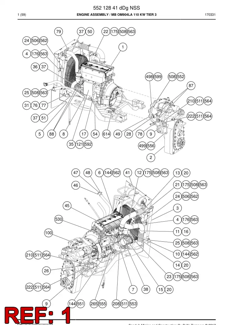 55212830 552 128 30 Diesel Engine - Sandvik Technical Drawing