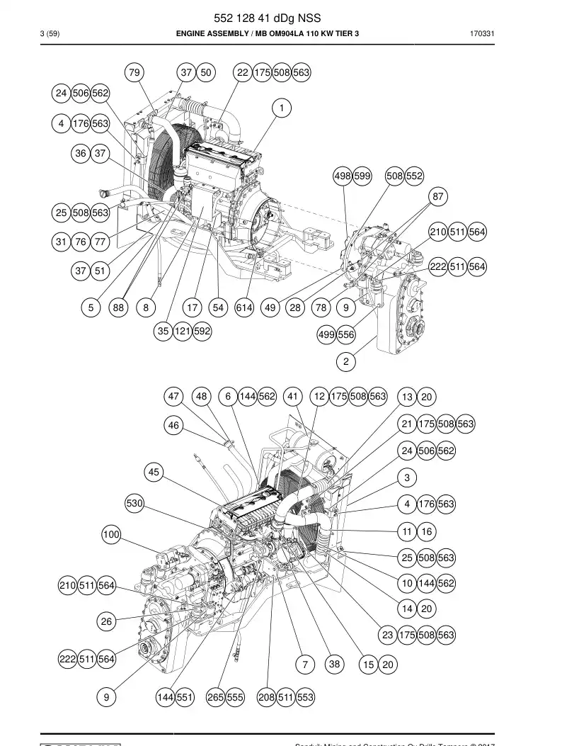 55212841d 552 128 41d ASSEMBLY DO MOTOR - Sandvik Technical Drawing