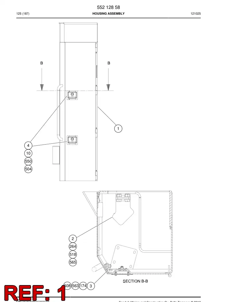 55212852 552 128 52 Frame - Sandvik Technical Drawing