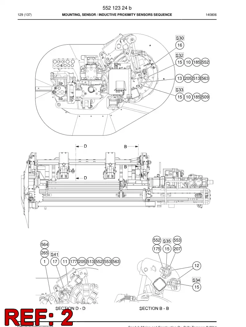 55212937 552 129 37 Plate - Sandvik Technical Drawing