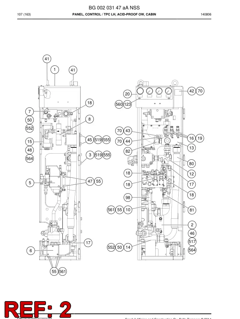55212947a 552 129 47a Bracket - Sandvik Technical Drawing