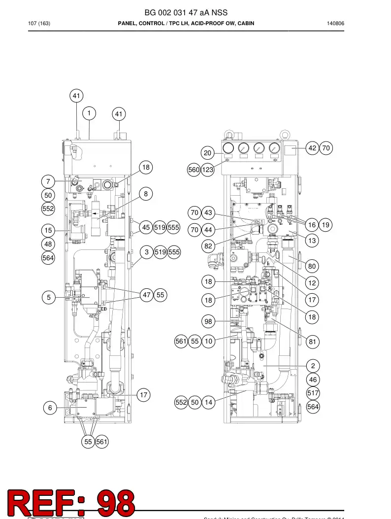 55213035 552 130 35 Pipe, Pressure - Sandvik Technical Drawing