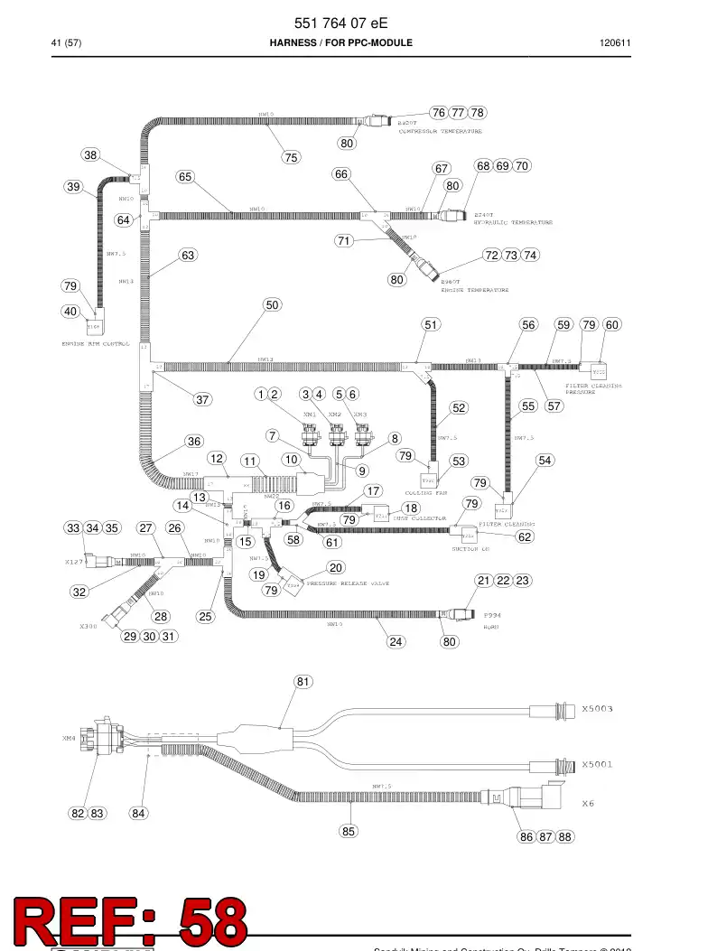 55213041 552 130 41 Adapter - Sandvik Technical Drawing