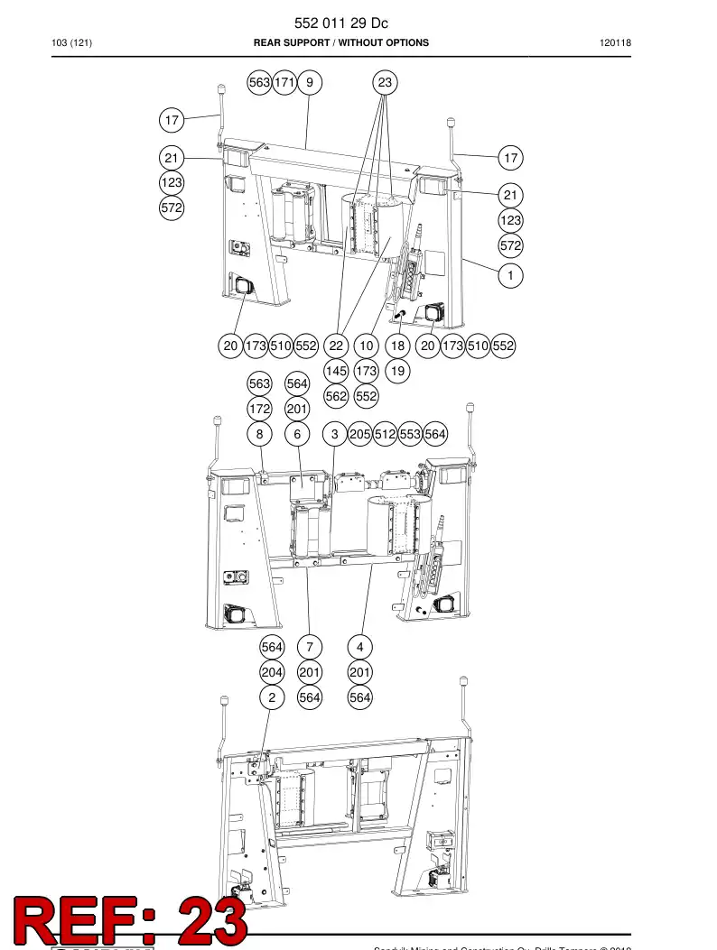 55213046 552 130 46 Plate - Sandvik Technical Drawing
