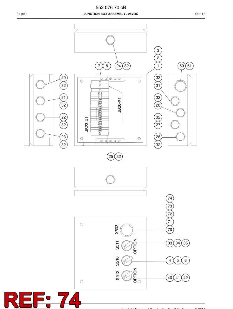 55213048a 552 130 48a Decal - Sandvik Technical Drawing