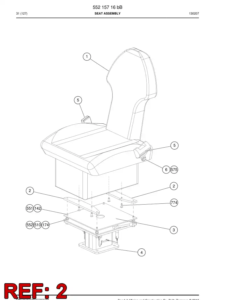 55213095a 552 130 95a Adapter - Sandvik Technical Drawing