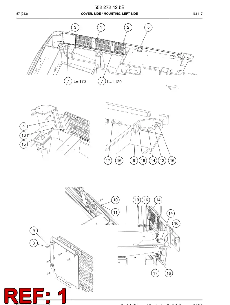 55213204a 552 132 04a Cover, Side - Sandvik Technical Drawing