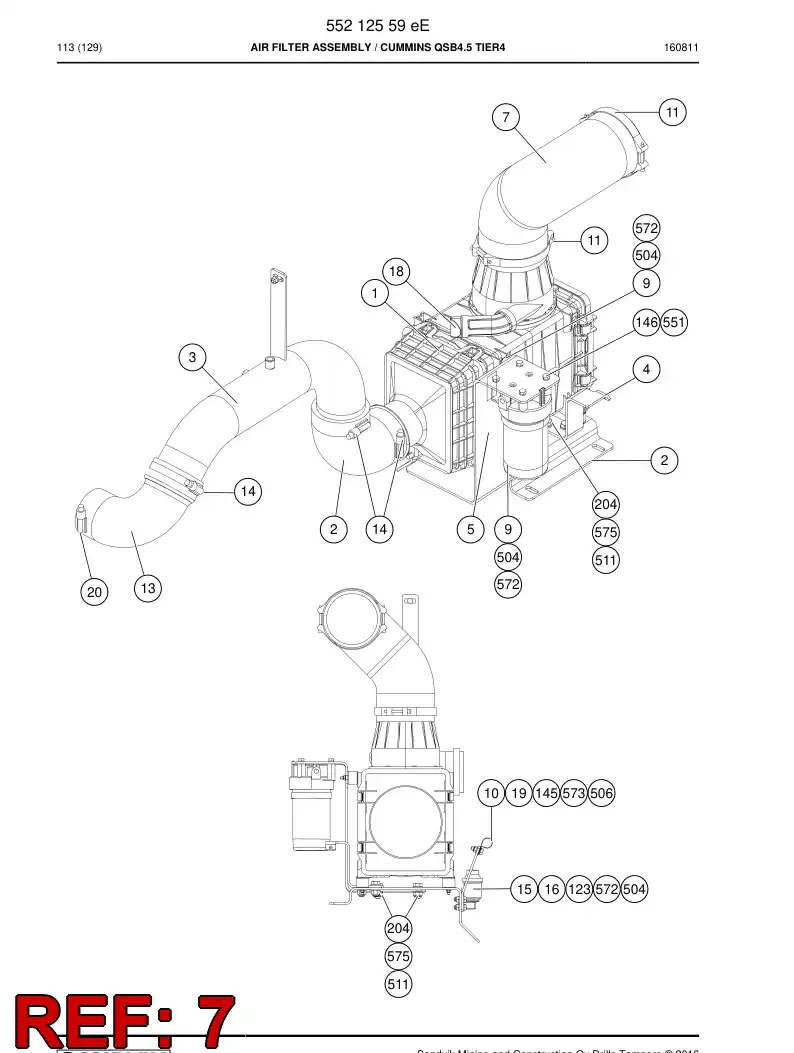 55213232a 552 132 32a Pipe, Intake - Sandvik Technical Drawing