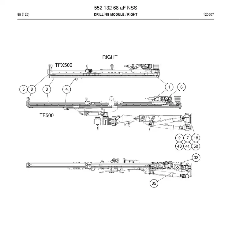 55213268a 552 132 68a Drilling module - Sandvik Technical Drawing
