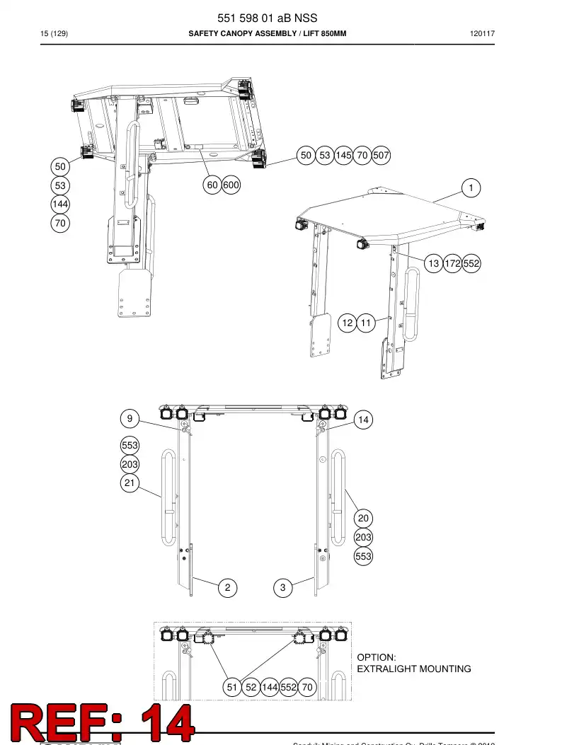 55213273 552 132 73 Pin, Locking - Sandvik Technical Drawing