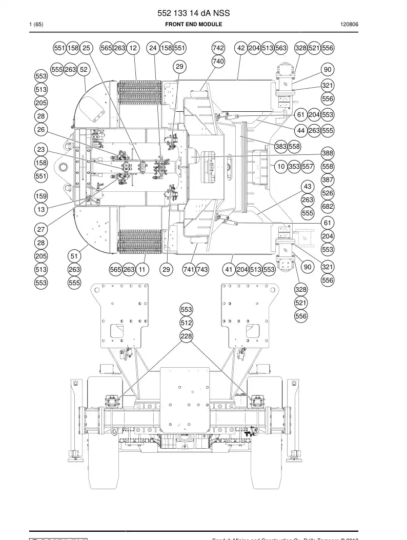 55213314d 552 133 14d Front end module - Sandvik Technical Drawing