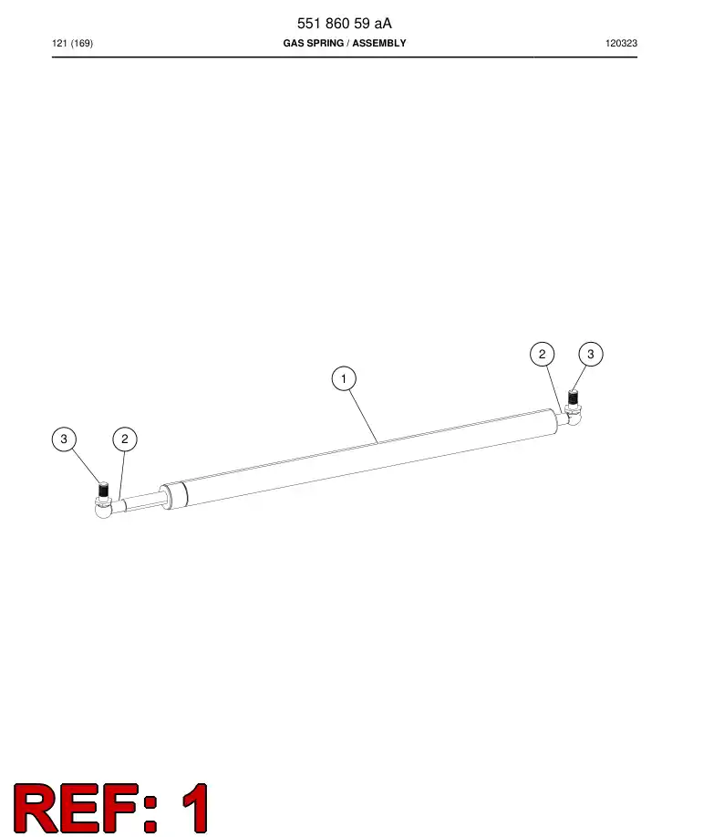 55213369 552 133 69 Spring, Gas - Sandvik Technical Drawing