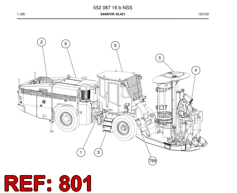 55213410b 552 134 10b HOSING - Sandvik Technical Drawing