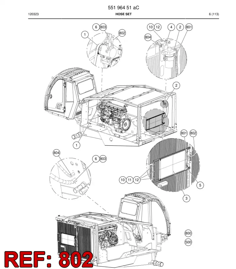 55213456 552 134 56 Refrigeration hose assembly - Sandvik Technical Drawing