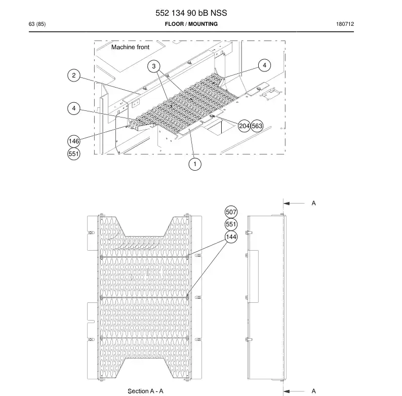 55213490b 552 134 90b FLOOR - Sandvik Technical Drawing