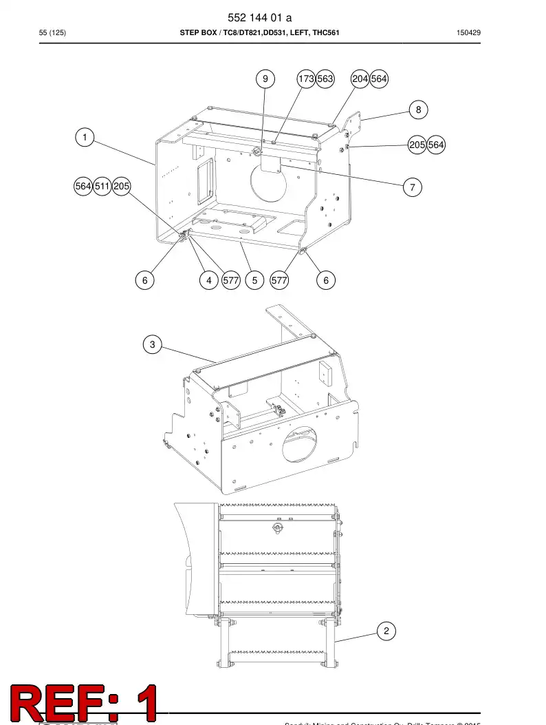 55213556 552 135 56 Frame - Sandvik Technical Drawing