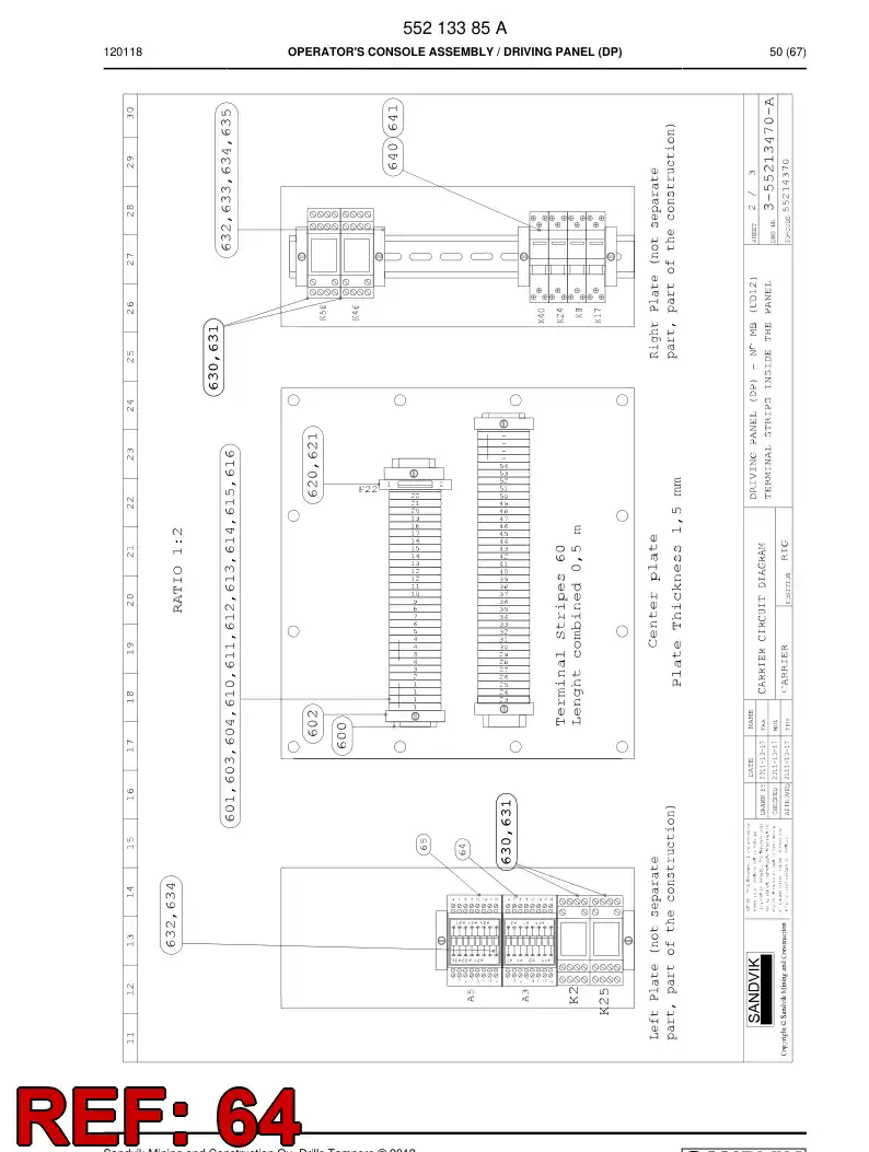 55213594 552 135 94 Module, Diode - Sandvik Technical Drawing
