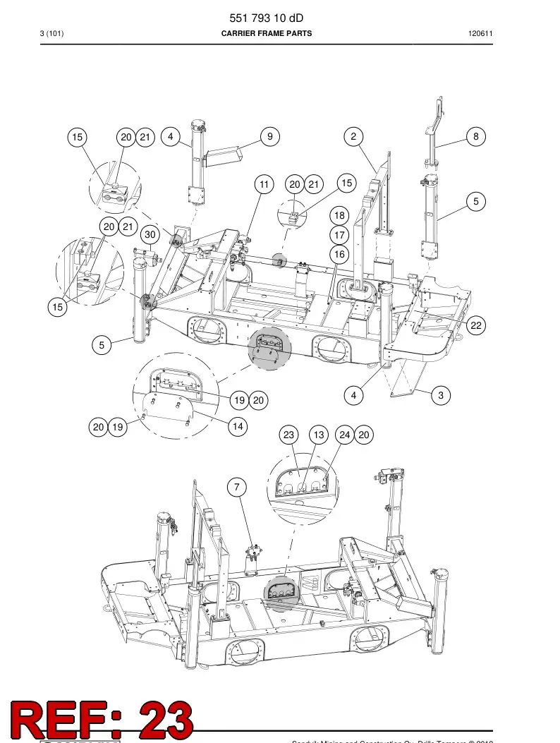 55213600 552 136 00 Plate - Sandvik Technical Drawing