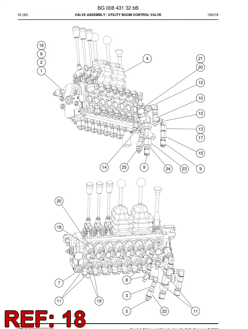 55213639 552 136 39 Adapter, Hydraulic - Sandvik Technical Drawing