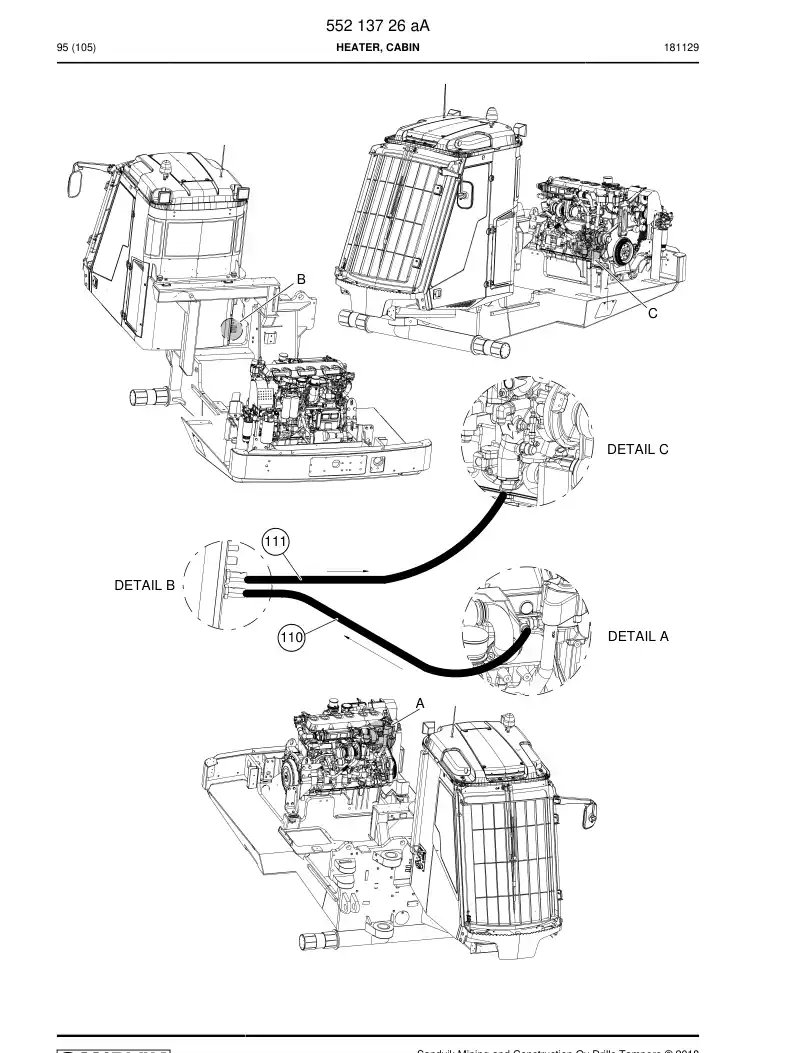 55213726a 552 137 26a Heater, Cabin - Sandvik Technical Drawing