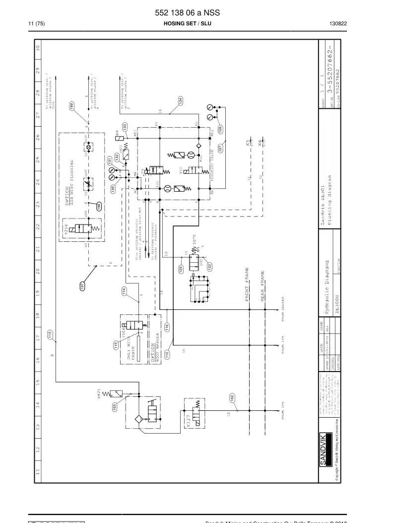 55213806a 552 138 06a Hosing Set - Sandvik Technical Drawing