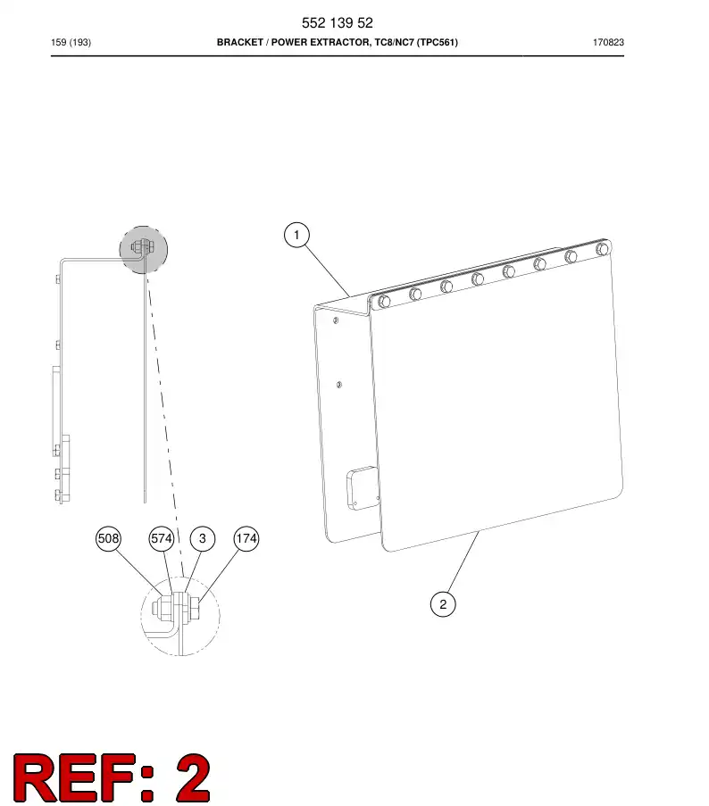 55213910 552 139 10 Cover, Plastic - Sandvik Technical Drawing